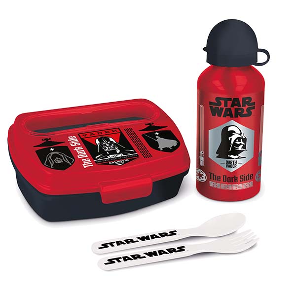 Disney Kids 4-pc Back to School Set - Bottle 400ml &amp; Sandwich Box - Star Wars