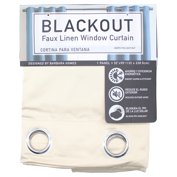 Blackout Faux Linen Window Panel