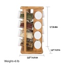 HOME BASICS 16 PIECE BAMBOO REVOLVING SPICE RACK