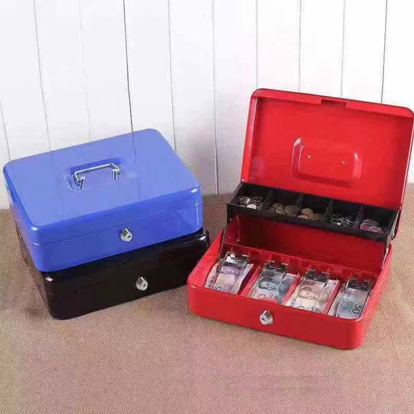 Royal Homes Metal Cash Box 12x9.5x3.5in with 2 Sets of Keys