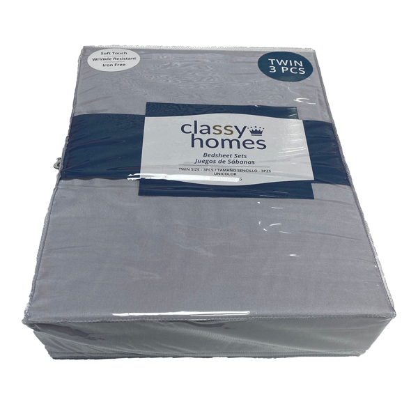 Classy Homes Solid Twin Sheet Set