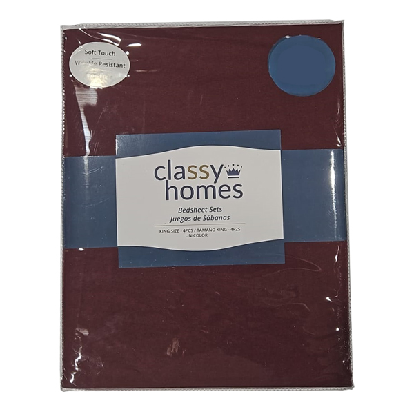 Classy Homes Solid Queen Sheet Set 4pc