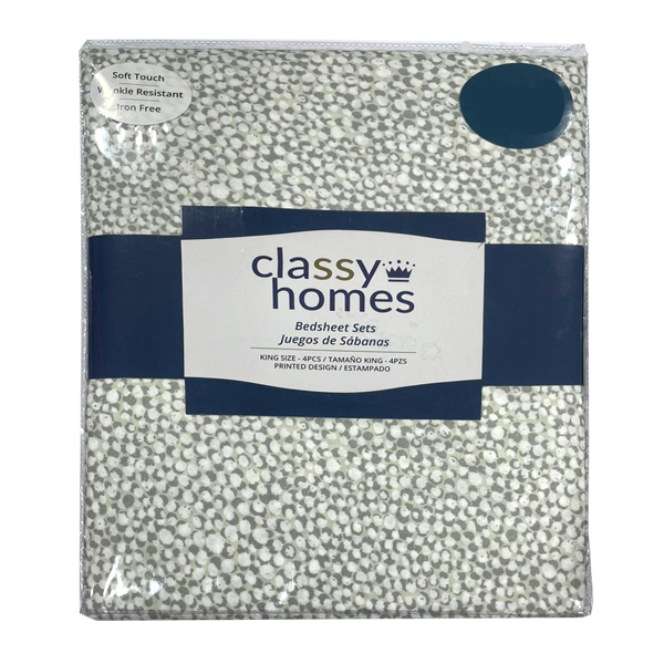 Classy Homes Printed Queen Sheet Set 4pc