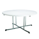 Lifetime 60-inch Round Commercial Fold-in-Half Table, White Granite