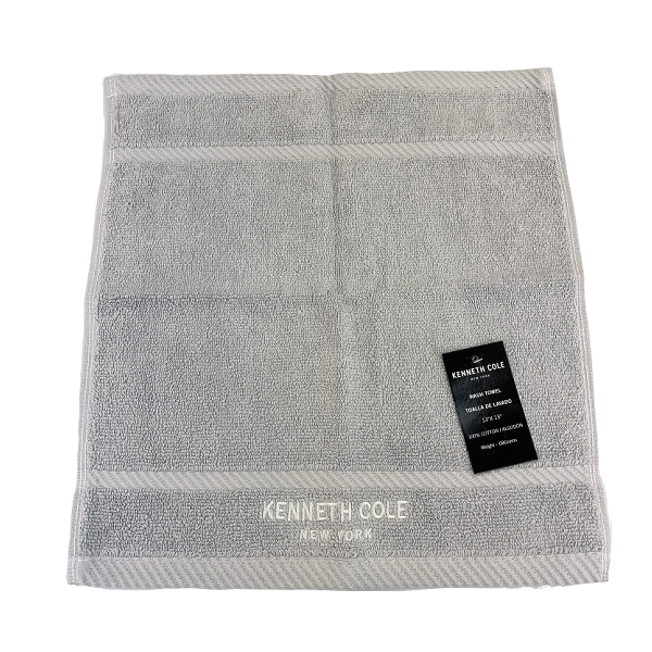 Kenneth Cole Face Towel 13in Silver