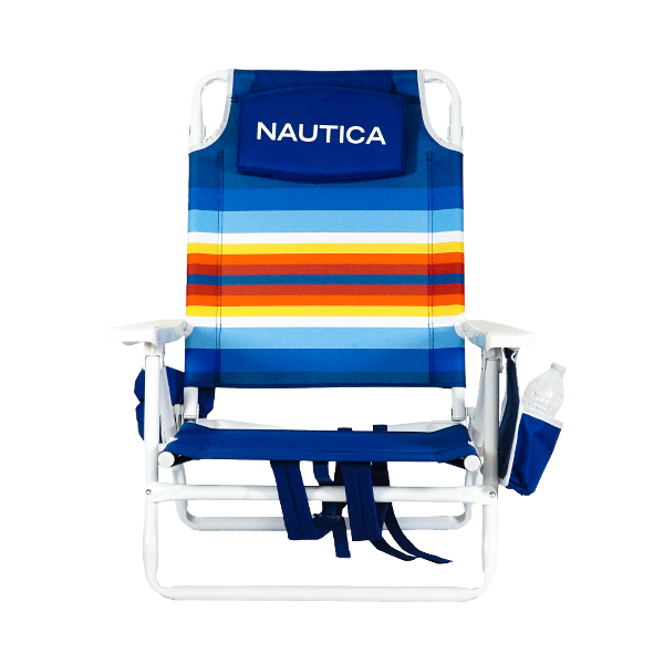 Nautica Beach Chair 5-Position, Rainbow Border