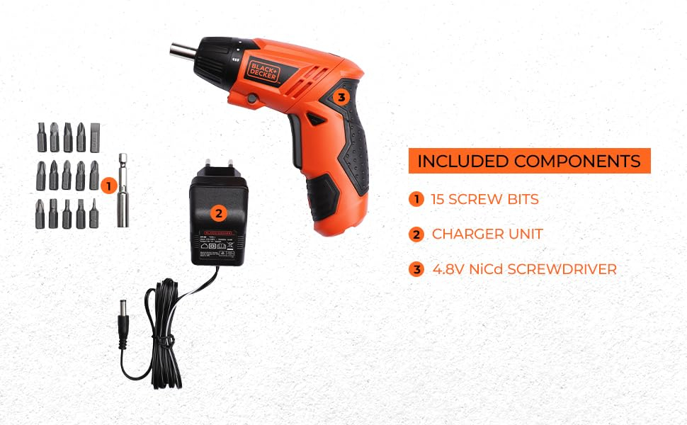 Black &amp; Decker Cordless Screwdriver 4.8V NI-CD(600MAH)