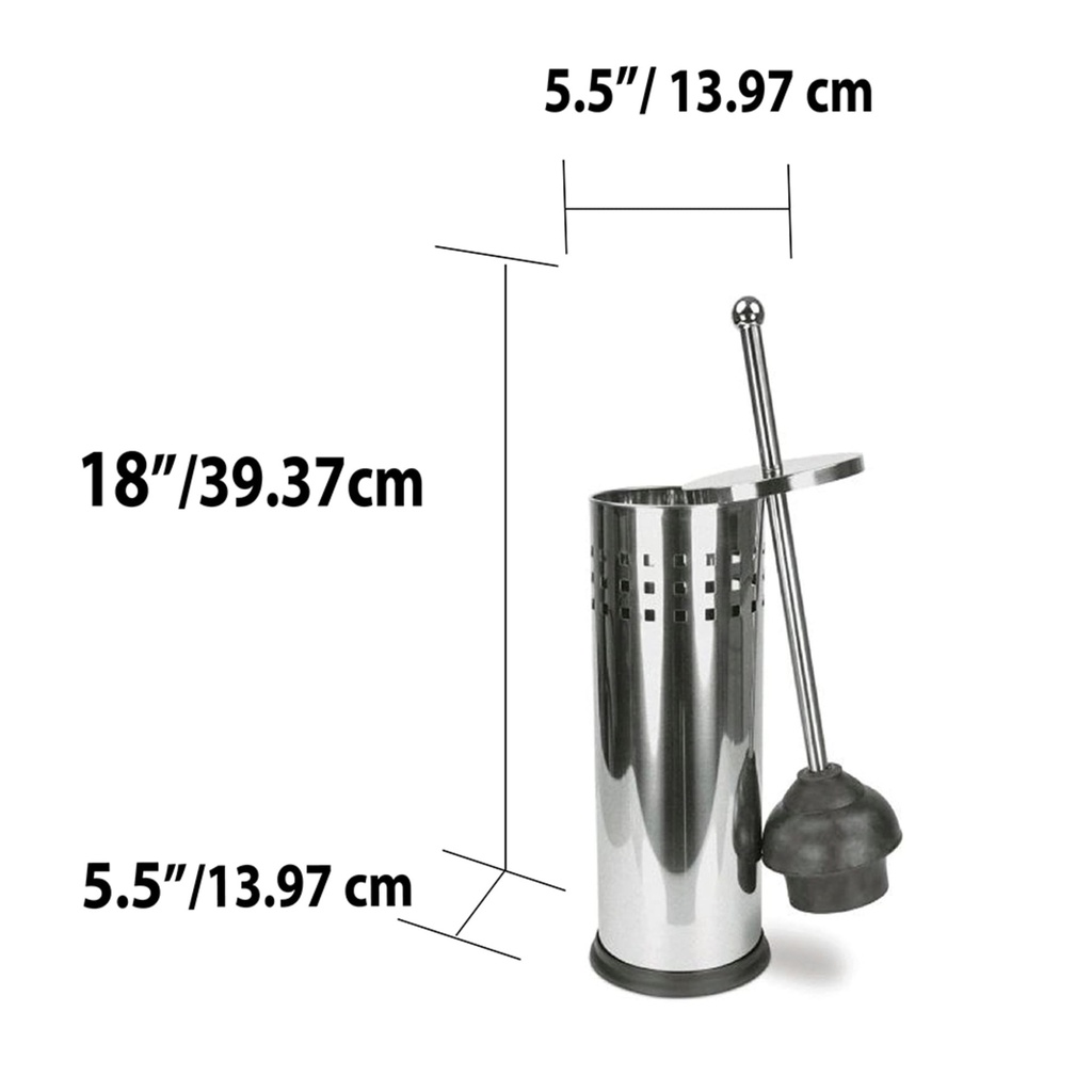 Home Basics Brushed Stainless Steel Toilet Plunger