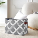 Nautica Folding Rectangular Storage Bin, Gray Weave