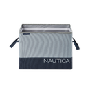 Nautica Folding Rectangular Storage Bin, Gray Block