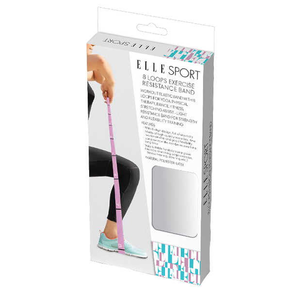 Elle Sport Exercise Resistance Band 8-Loop, Purple