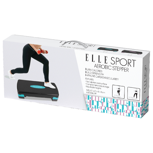 Elle Sport Aerobic Stepper, Black/ Blue