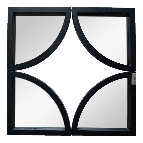 Kenneth Cole Framed Wall Mirror, Black - 4pc Set