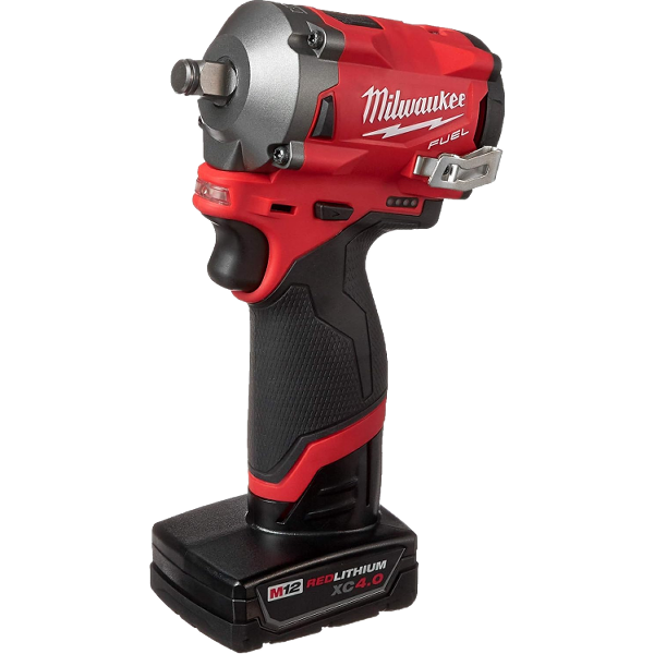 Milwaukee M12 FUEL 12V Lithium-Ion Brushless Cordless Stubby 1/2In. Impact Wrench Kit