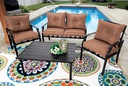 Outdoor Expressions 4-Piece Azure Chat Set, Brown
