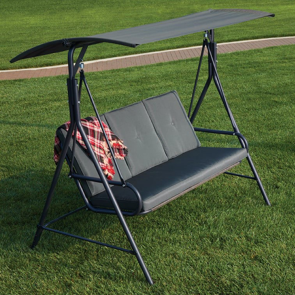 Outdoor Expressions Patio Swing, Gray