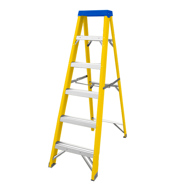 Wadfow 6-Step Single-Side Fiberglass Ladder