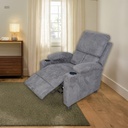 Ideal Furniture Recliner Sofa, Grey Suede