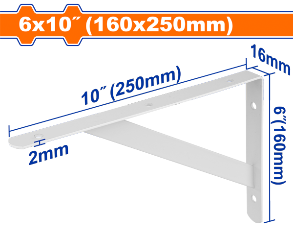 Wadfow Heavy Duty Shelf Bracket 6 x 10 In. (16 x 25 cm）