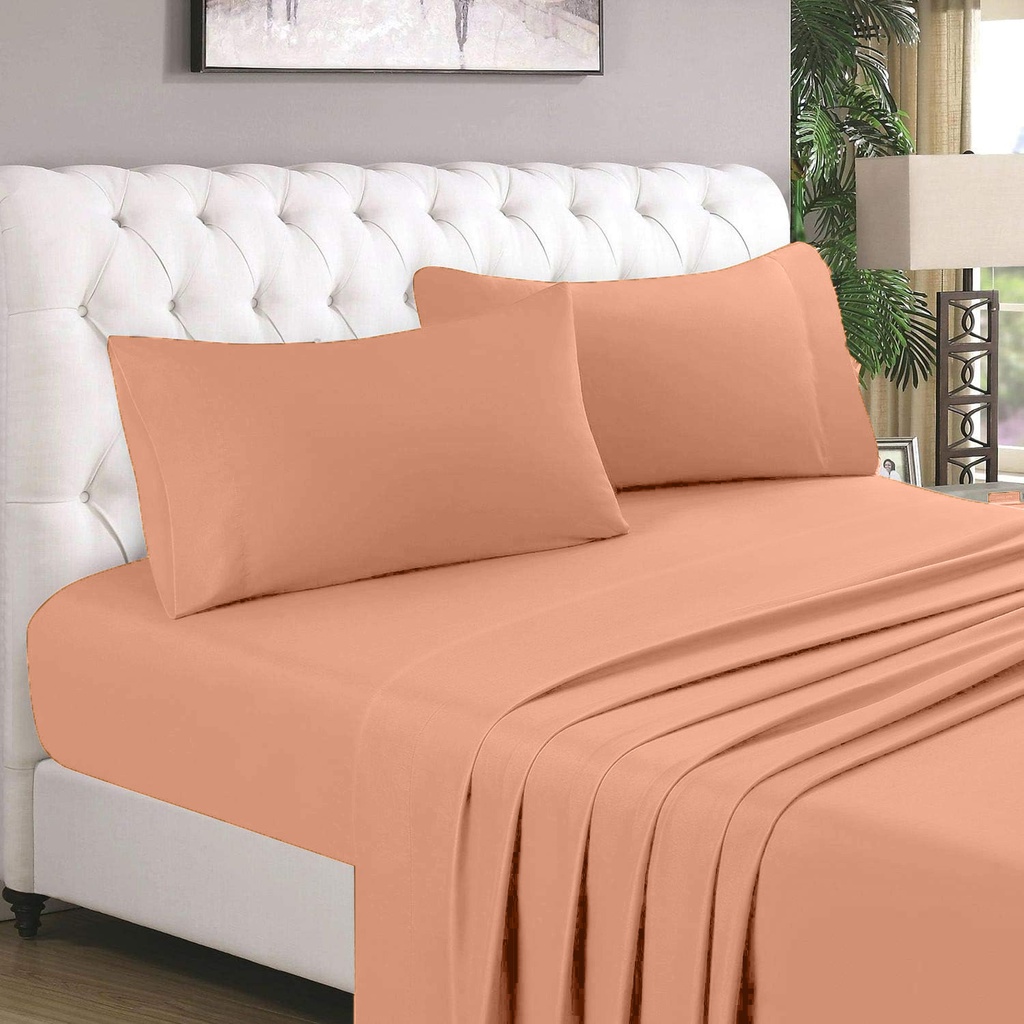 Classy Homes Queen 4pc Solid Sheet Set With Horizontal Style