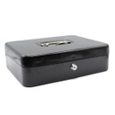 Royal Homes Black Metal Cash Box, 30*24*9 cm with 2 keys