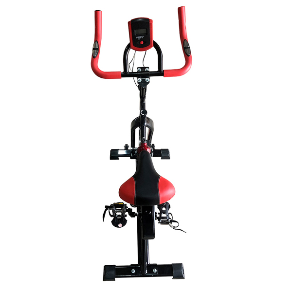 Gym Master Spin Bike w/ Digital Display Black/ Red