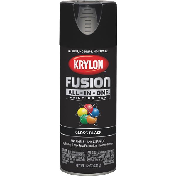 Krylon Fusion All-In-One Gloss Spray Paint &amp; Primer, Black