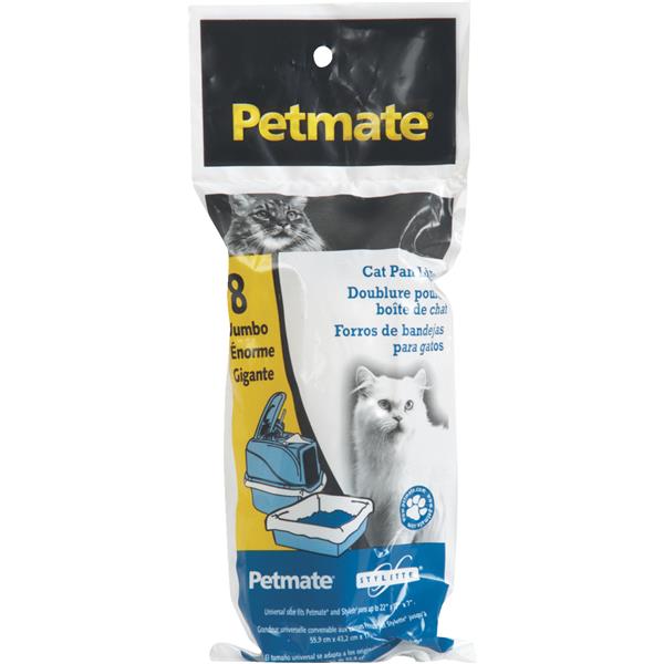 Petmate Disposable Jumbo Litter Cat Pan Liner, 8-Count