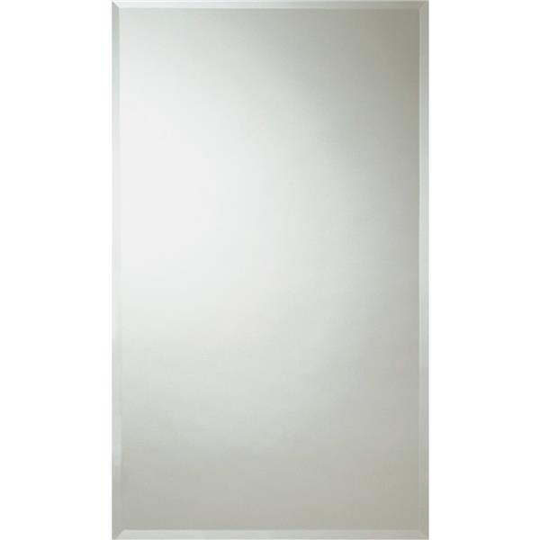 Zenith Frameless Medicine Cabinet Beveled Single Mirror, Surface/Recess Mount 16 W x 26 H x 4.5 D