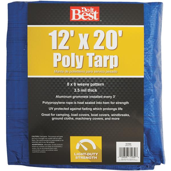 ****Do it Best General Purpose Woven Tarp 12 x 20 Ft, Blue