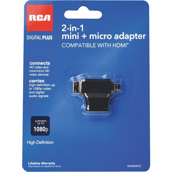 ****RCA 2-In-1 HDMI Female to HDMI Mini/Micro HDMI Adapter