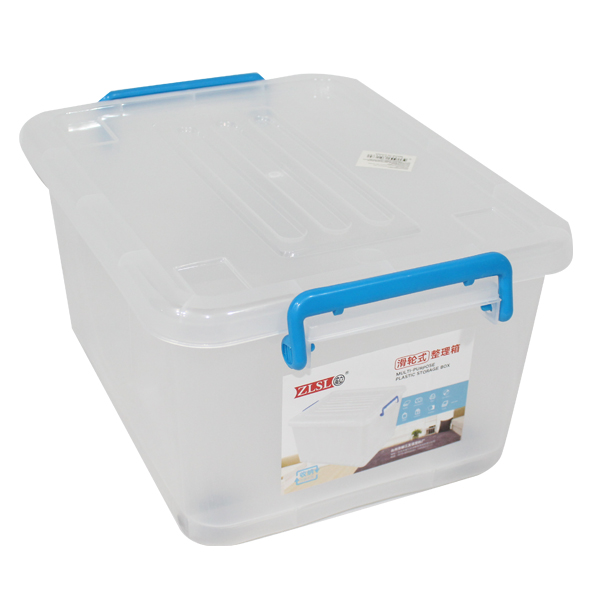 Duramade Plastic Storage Tote With Wheels 16x23x13.5in, White