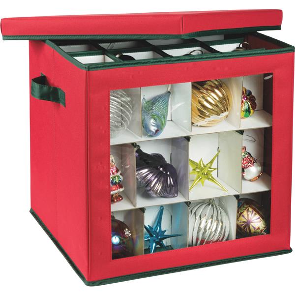 Honey Can Do 15 In. Square Polyester Ornament Storage Container