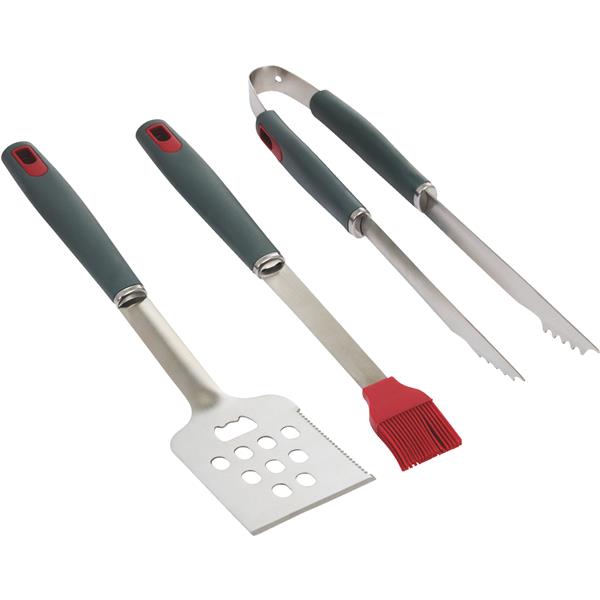 ^GrillPro 3-Piece BBQ Tool Set Resin Handle Stainless Steel