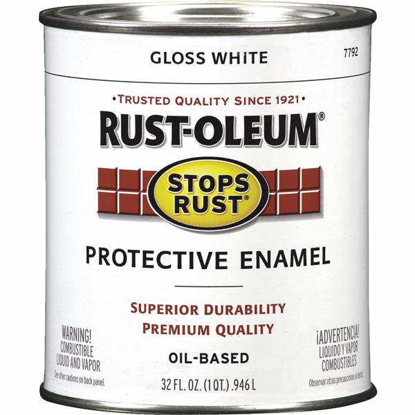 Rust-Oleum Stops Rust Protective Rust Control Enamel 1 Qt Oil Based Gloss White