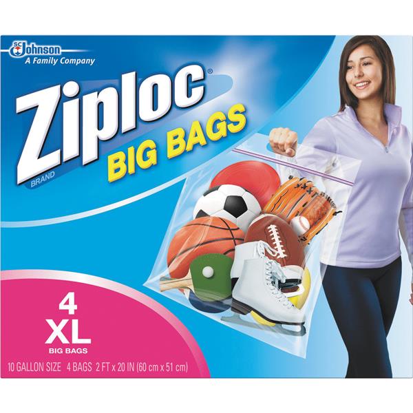 ****Ziploc Big Bag 10 Gallon XL Storage Bags, (4-Count