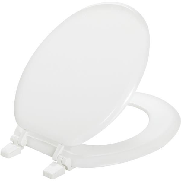 Mayfair Toilet Seat Round Closed Front White Wood