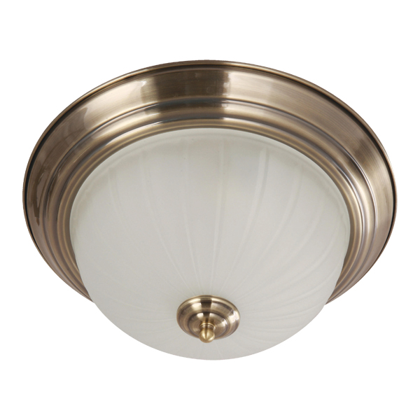 Royal Homes 2-Light Indoor Ceiling Flush Mount Antique Brass E27 60W