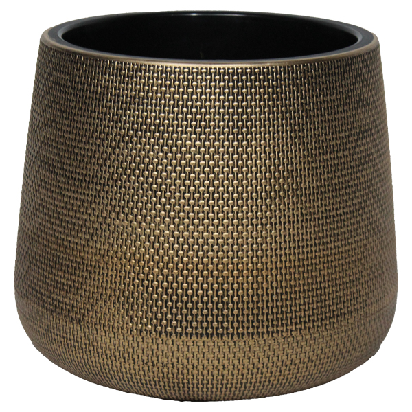 Royal Homes Flowerpot 11in, Gold/ Silver/ Copper