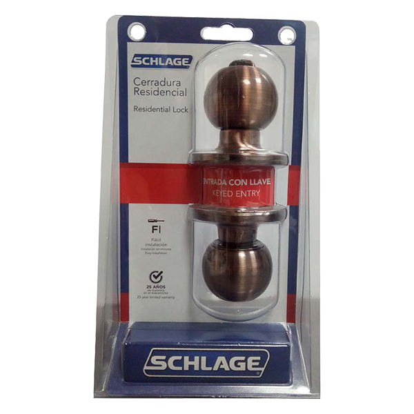 Schlage Keyed Entry Copper Knob 7707007703134