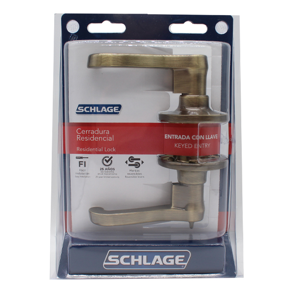 ****	 Schlage Keyed Entry Brass Lever 7707007703653