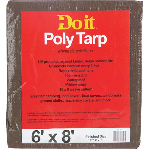 ****Do it 1 Side Green/1 Side Brown Woven 6 Ft. x 8 Ft. Medium Duty Poly Tarp