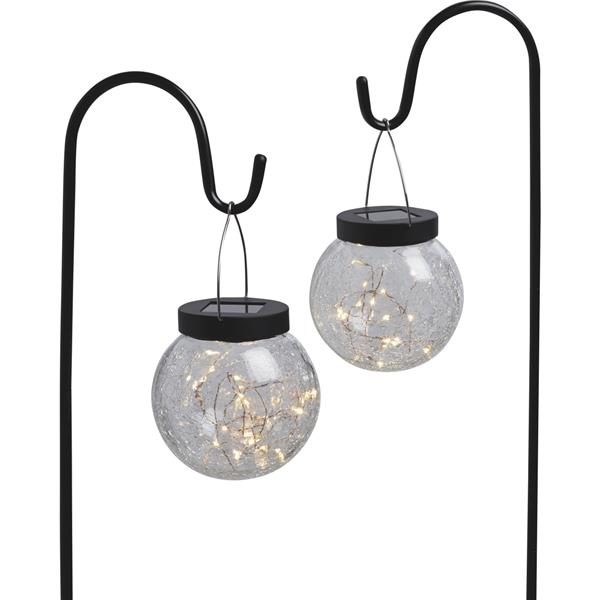 Outdoor Expressions Hanging Glass Globe 30 In. H. Solar Stake Light (2-Pack)