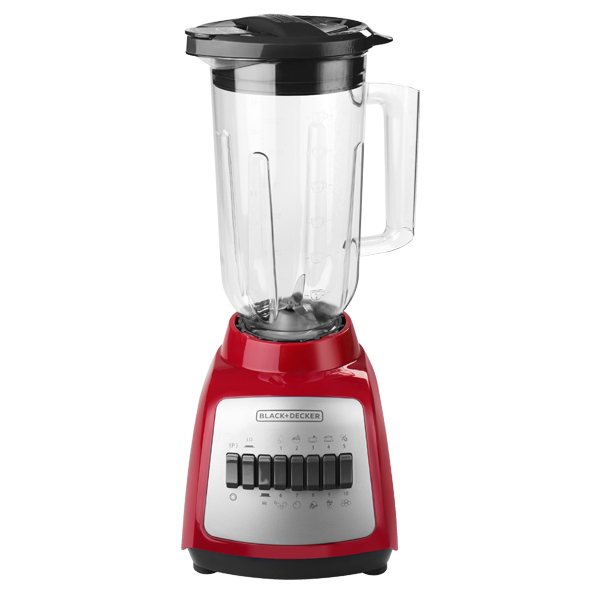 Black &amp; Decker Blender 10 Speed Plastic Jar, Red