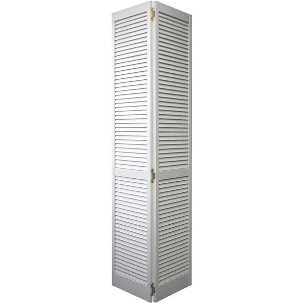 Jeld Wen 24 In. W. x 80 In. H. Pine Louver/Louver Primed White Bifold Door