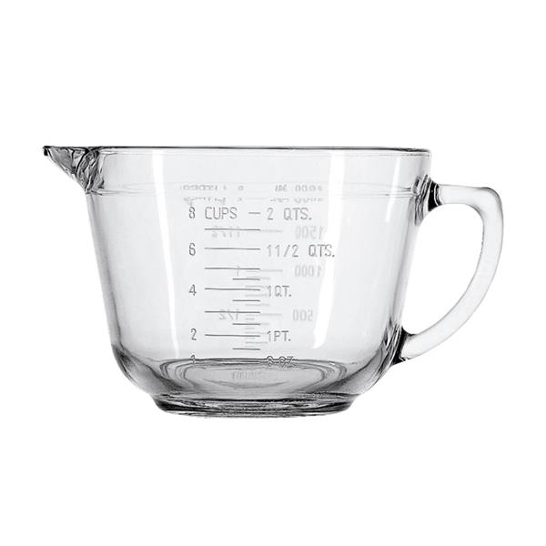 Anchor Hocking Essentials 8 Cup Measuring Batter Bowl, Clear Glass