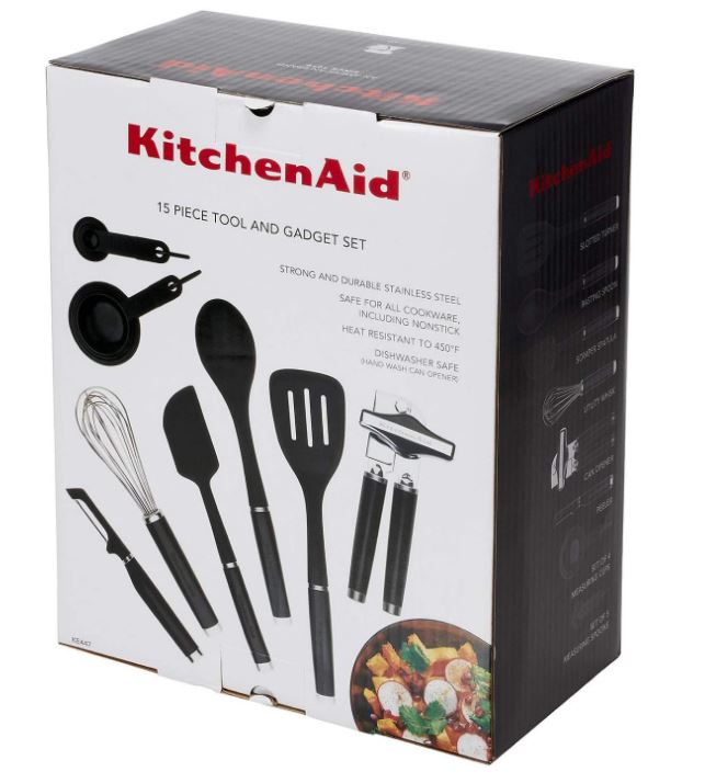 Kitchen Aid 15pc Tool &amp; Gadget Set, Black