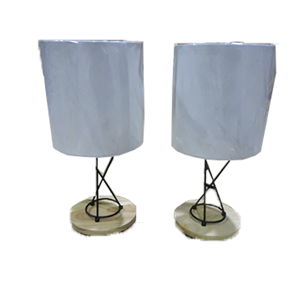 IKE LITE Table Lamp Black And White E27 40W (Twin Pack)