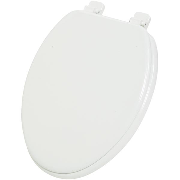 Home Impressions Toilet Seat Elongated Closed Front White Wood