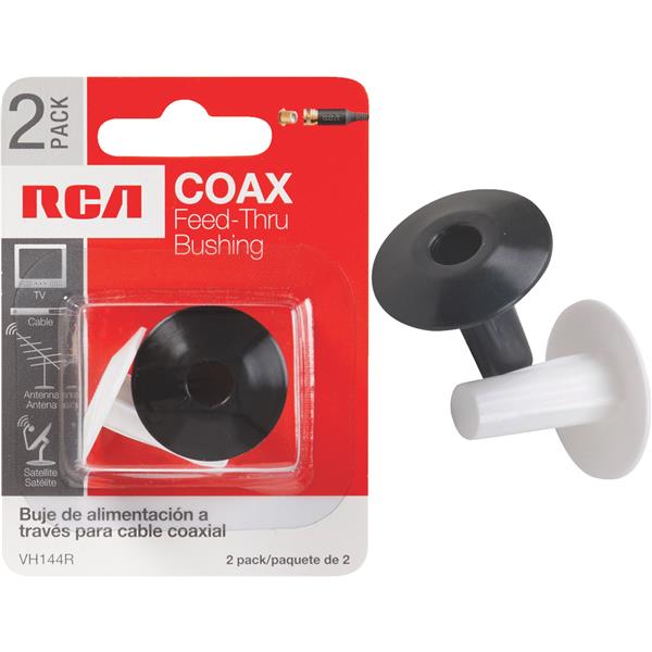 ^RCA Plastic Feed-Thru Coax Bushing (2-Pack)